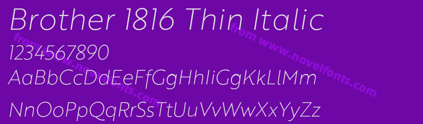 Brother 1816 Thin ItalicPreview Brother 1816 Thin ItalicPreview
