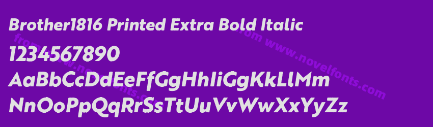 Brother1816 Printed Extra Bold ItalicPreview Brother1816 Printed Extra Bold ItalicPreview