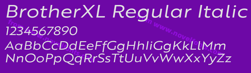 BrotherXL Regular ItalicPreview BrotherXL Regular ItalicPreview
