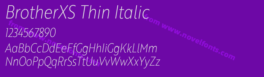 BrotherXS Thin ItalicPreview BrotherXS Thin ItalicPreview