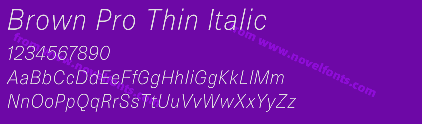 Brown Pro Thin ItalicPreview Brown Pro Thin ItalicPreview