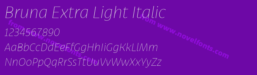 Bruna Extra Light ItalicPreview