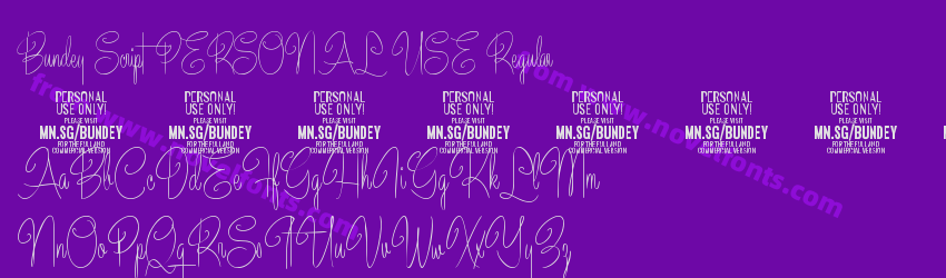 Bundey Script PERSONAL USE RegularPreview Bundey Script PERSONAL USE RegularPreview