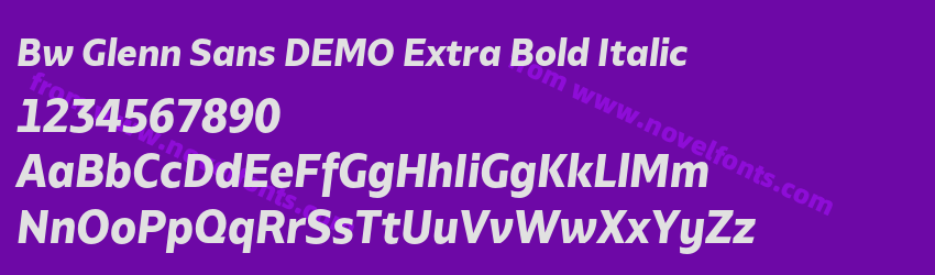 Bw Glenn Sans DEMO Extra Bold ItalicPreview