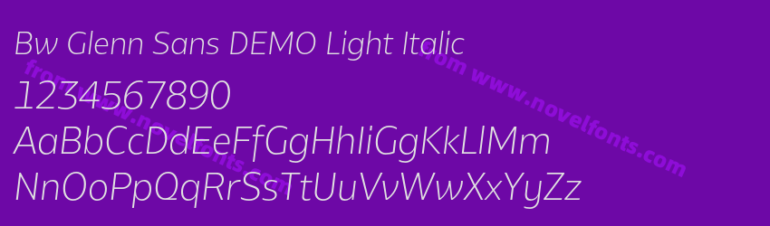 Bw Glenn Sans DEMO Light ItalicPreview Bw Glenn Sans DEMO Light ItalicPreview