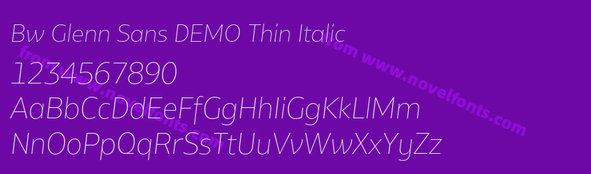 Bw Glenn Sans DEMO Thin ItalicPreview Bw Glenn Sans DEMO Thin ItalicPreview