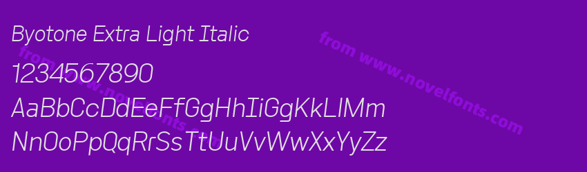 Byotone Extra Light ItalicPreview