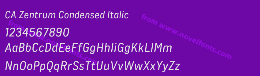 CA Zentrum Condensed ItalicPreview CA Zentrum Condensed ItalicPreview