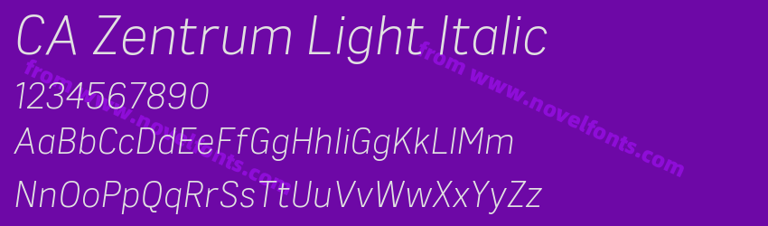 CA Zentrum Light ItalicPreview CA Zentrum Light ItalicPreview