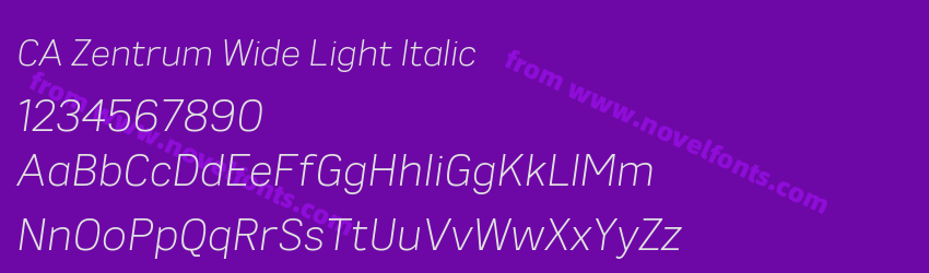 CA Zentrum Wide Light ItalicPreview CA Zentrum Wide Light ItalicPreview