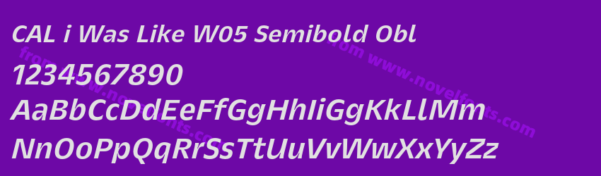 CAL i Was Like W05 Semibold OblPreview CAL i Was Like W05 Semibold OblPreview