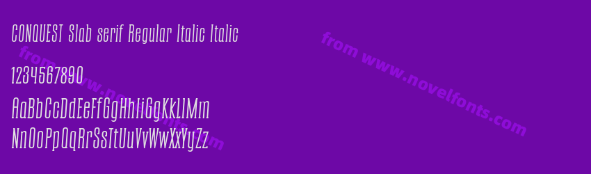 CONQUEST Slab serif Regular Italic ItalicPreview CONQUEST Slab serif Regular Italic ItalicPreview