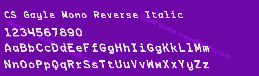 CS Gayle Mono Reverse ItalicPreview CS Gayle Mono Reverse ItalicPreview