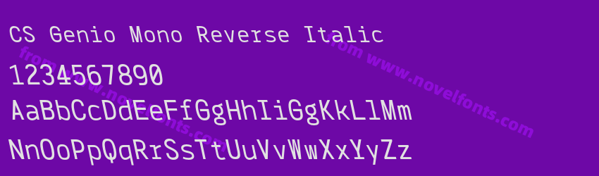 CS Genio Mono Reverse ItalicPreview CS Genio Mono Reverse ItalicPreview