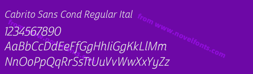 Cabrito Sans Cond Regular ItalPreview Cabrito Sans Cond Regular ItalPreview