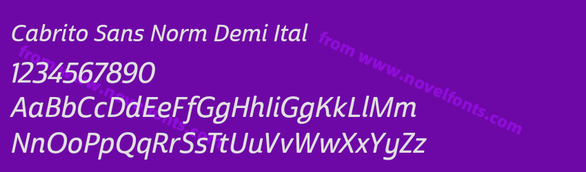 Cabrito Sans Norm Demi ItalPreview Cabrito Sans Norm Demi ItalPreview