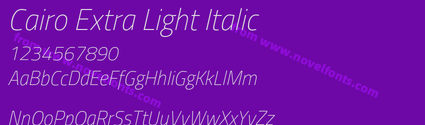 Cairo Extra Light ItalicPreview Cairo Extra Light ItalicPreview