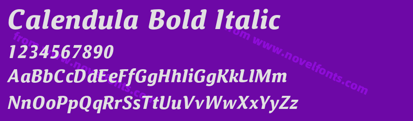 Calendula Bold ItalicPreview