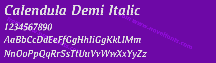 Calendula Demi ItalicPreview