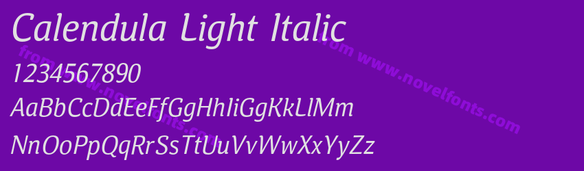 Calendula Light ItalicPreview Calendula Light ItalicPreview