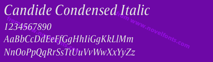 Candide Condensed ItalicPreview Candide Condensed ItalicPreview