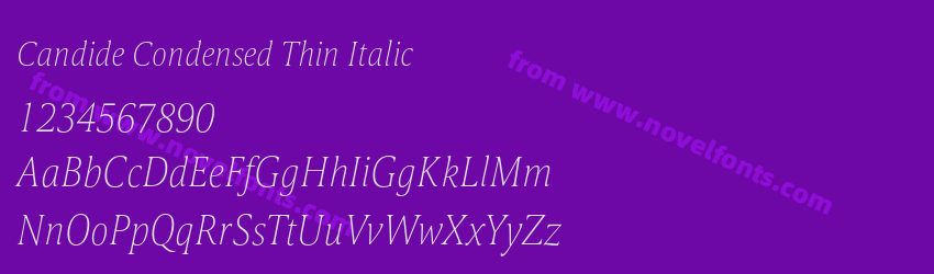 Candide Condensed Thin ItalicPreview Candide Condensed Thin ItalicPreview