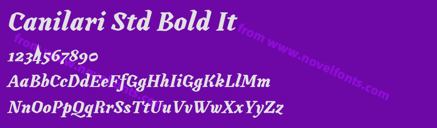 Canilari Std Bold ItPreview Canilari Std Bold ItPreview