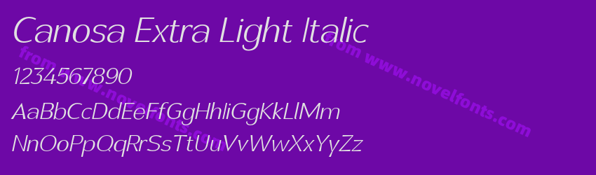 Canosa Extra Light ItalicPreview Canosa Extra Light ItalicPreview