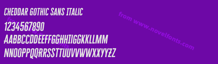 Cheddar Gothic Sans ItalicPreview Cheddar Gothic Sans ItalicPreview