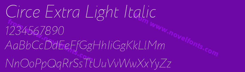 Circe Extra Light ItalicPreview