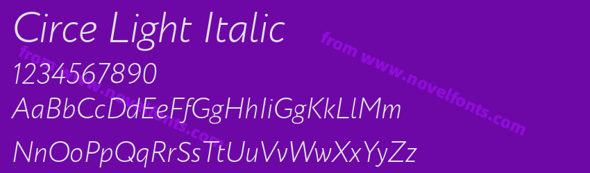 Circe Light ItalicPreview