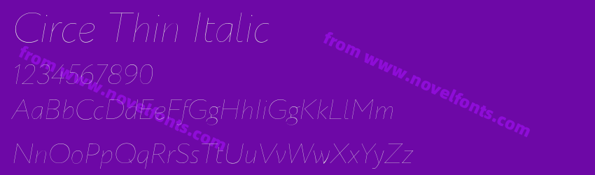 Circe Thin ItalicPreview Circe Thin ItalicPreview