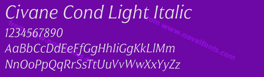 Civane Cond Light ItalicPreview Civane Cond Light ItalicPreview