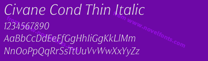Civane Cond Thin ItalicPreview Civane Cond Thin ItalicPreview