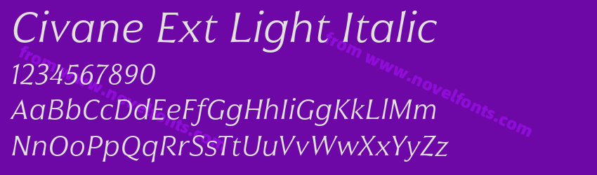 Civane Ext Light ItalicPreview Civane Ext Light ItalicPreview