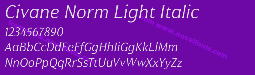 Civane Norm Light ItalicPreview Civane Norm Light ItalicPreview