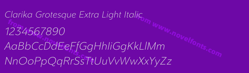 Clarika Grotesque Extra Light ItalicPreview Clarika Grotesque Extra Light ItalicPreview