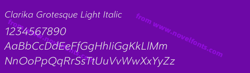 Clarika Grotesque Light ItalicPreview Clarika Grotesque Light ItalicPreview