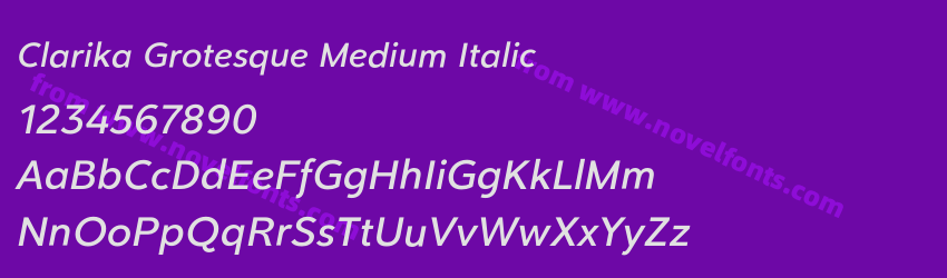 Clarika Grotesque Medium ItalicPreview Clarika Grotesque Medium ItalicPreview