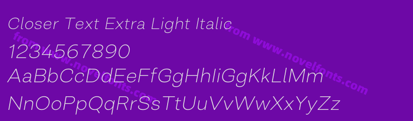 Closer Text Extra Light ItalicPreview Closer Text Extra Light ItalicPreview