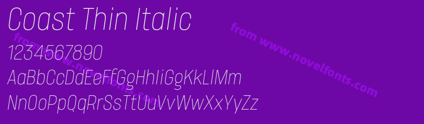 Coast Thin ItalicPreview Coast Thin ItalicPreview