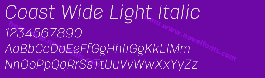 Coast Wide Light ItalicPreview Coast Wide Light ItalicPreview