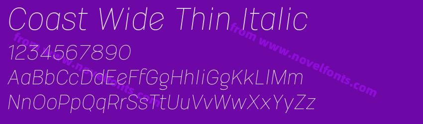 Coast Wide Thin ItalicPreview Coast Wide Thin ItalicPreview