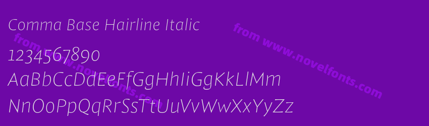 Comma Base Hairline ItalicPreview Comma Base Hairline ItalicPreview