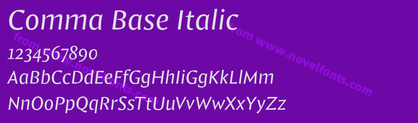 Comma Base ItalicPreview Comma Base ItalicPreview