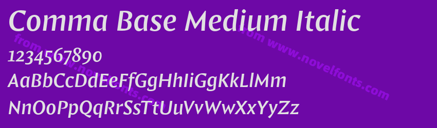 Comma Base Medium ItalicPreview Comma Base Medium ItalicPreview