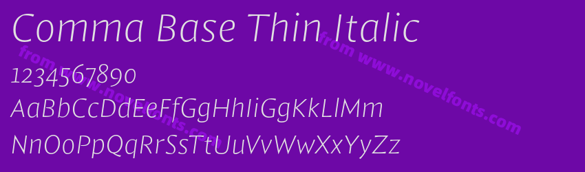 Comma Base Thin ItalicPreview Comma Base Thin ItalicPreview