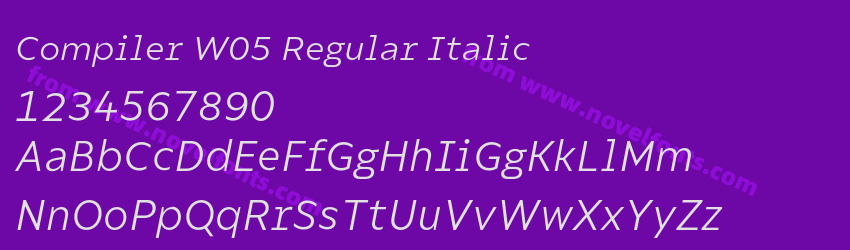 Compiler W05 Regular ItalicPreview Compiler W05 Regular ItalicPreview
