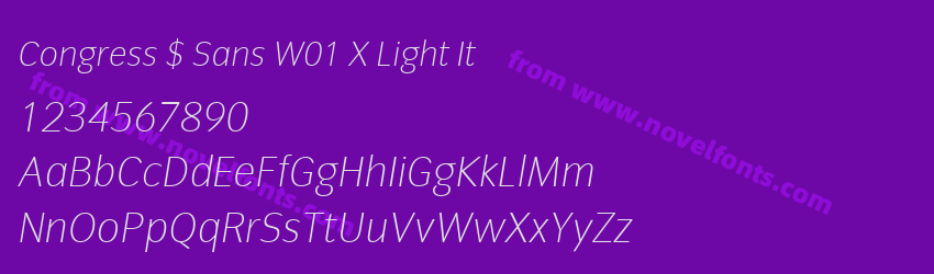 Congress $ Sans W01 X Light ItPreview Congress $ Sans W01 X Light ItPreview