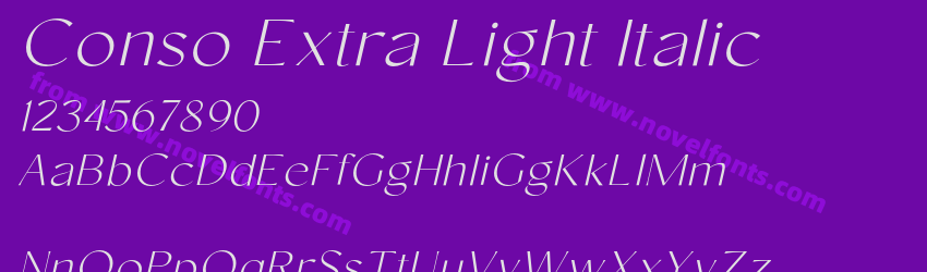 Conso Extra Light ItalicPreview Conso Extra Light ItalicPreview